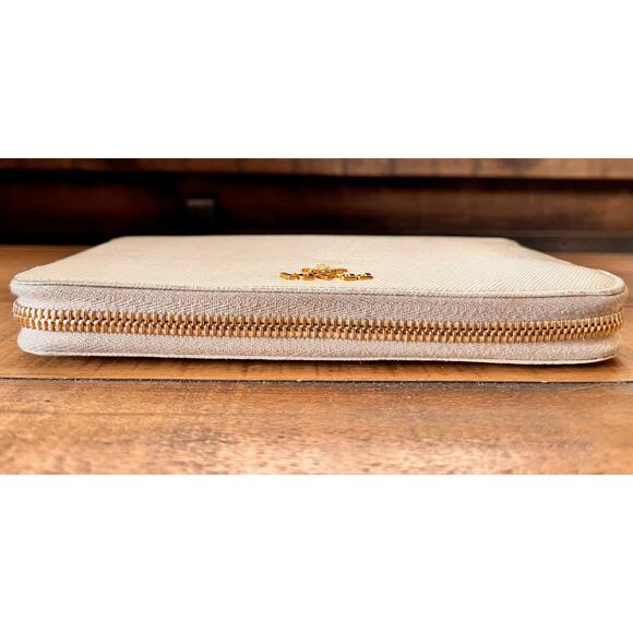 PRADA Saffiano Leather Long zip around Wallet in Cream - Picture 6 of 14
